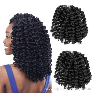 Wholesale Crochet Braids Hair 8 INCH Crochet Twist Braids Synthetic Crochet Hair Extensions Wand Curl Twist Hair